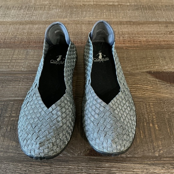 Corkys Women's Silver Woven Loafers - Picture 2 of 7